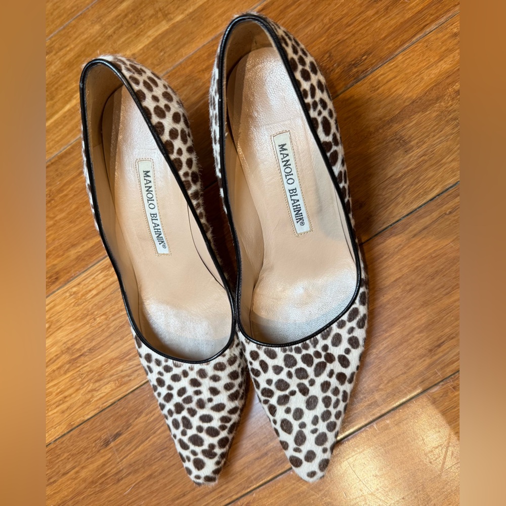 Manolo Blahnik Spotted Pony Hair Pumps